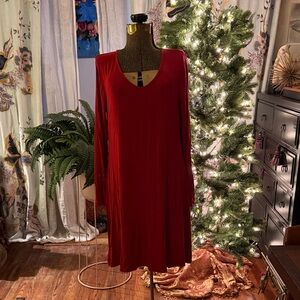 Daily Ritual Burgundy Long Sleeve Dress